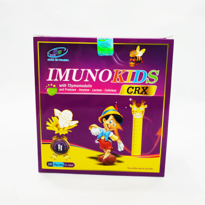 Siro Ăn Ngon Và Tăng Cường Miễn Dịch Imunokids - Giúp Trẻ Hết Biếng Ăn Và Kém Hấp Thu, Tăng Cường Cức Đề Kháng - Hộp 20 Ống Nhựa Bẻ Ngọt Thơm Dễ Uống