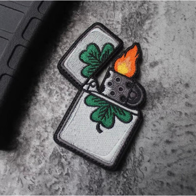 Patch_velcro hình ZIPPO chiến thuật dán ba lô_túi xách