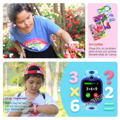 Đồng hồ Thông minh SOS Gọi điện thoại Định vị GPS Chống nước IP67 AMA Watch D06S cho Trẻ con 4 tuổi 5 tuổi 6 tuổi 7 tuổi 8 tuổi 9 tuổi 10 tuổi 11 tuổi Hàng nhập khẩu