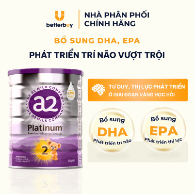 Sữa a2 Milk a2 Platinum Số 2 Lon 900g