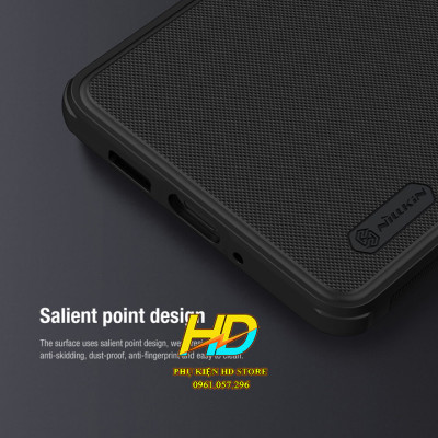 Ốp Lưng Dành Cho iPhone 14 Chính Hãng Nillkin SUPER FROSTED SHIELD PRO Dạng Sần, Chống Sốc, Không Bám Vân Tay - Hàng Chính Hãng