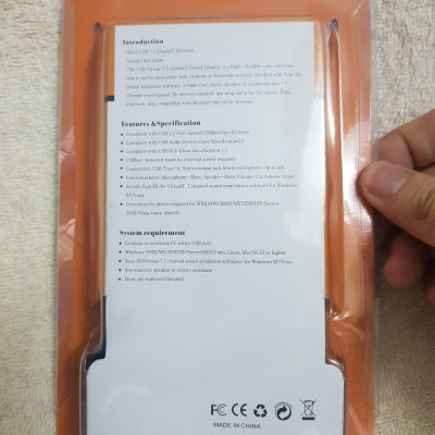 USB sound âm thanh cực chất 7.1- 5HV2 - Dùng cho máy tính, laptop - Hàng chính hãng