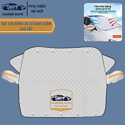 Bạt Phủ Kính Lái Ô Tô Chống Nắng 4 Lớp Phản Quang, Tráng Nhôm Cao Cấp, Gắn Nam Châm, Có Tai Che Gương Chống Nóng