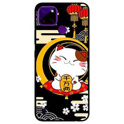 Ốp lưng dành cho Realme C21Y - C25Y mẫu Mèo Nền Đen