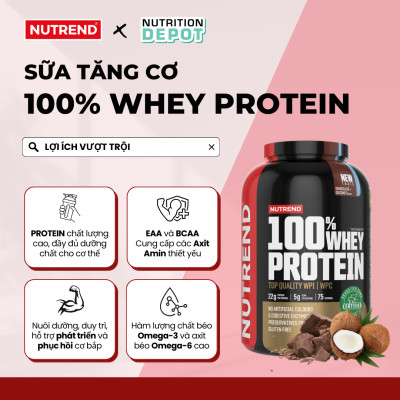 Sữa tăng cơ cho người tập gym (5lbs - 75 servings) – Nutrend 100% Whey Protein (Whey Protein Blend) - Nutrition Depot Vietnam