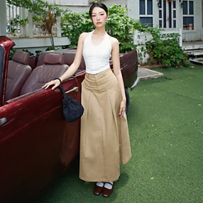 Chân váy dài cá tính basic màu tối giản dễ phối đồ thích hợp mùa hè Davia Miều Est.2013