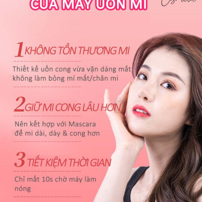 Máy Uốn Mi Bằng Nhiệt An Toàn, Dụng Cụ Uốn Lông Mi Cong Tự Nhiên Bằng Nhiệt Kiểm Soát Nhiệt Độ Magic Curl 