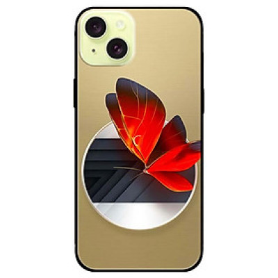 Ốp lưng dành cho Iphone 15 - Iphone 15 Plus - Iphone 15 Pro - Iphone 15 Pro Max - Vòng Tròn Bướm Đỏ - Hàng Chính Hãng