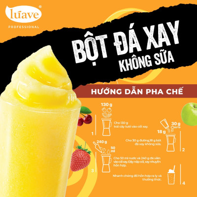 Bột Đá Xay Không Sữa LÚAVE 500g (Chuyên Dùng Cho Các Món Sinh Tố Trái Cây, Không Dùng Sữa, Chống Phân Tầng, Tách Lớp)