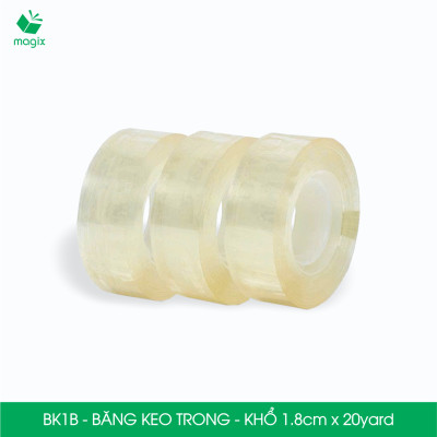 BK1x - Băng keo trong khổ 1.2cm - 1.8cm - Băng dính văn phòng, trường học - Nhiều size