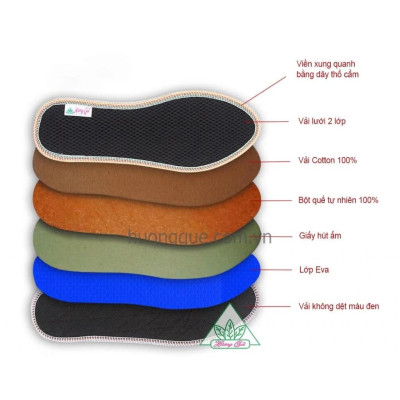 Lót giày Hương Quế CL06 chính hãng, êm, bền, bột quế thật, thơm, chống hôi chân và tốt cho sức khỏe.