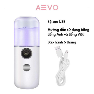Máy phun sương mini AEVO Nano Mist Sprayer giúp phục hồi làn da, thu nhỏ lỗ chân lông, chống lão hoá