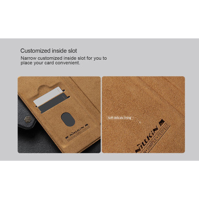 Bao Da Nillkin Qin Prop Leather Cho iPhone 16 Pro Max, iPhone 16 Pro – Chính Hãng, Chống Sốc, Bảo Vệ Camera, Tích Hợp Ngăn Đựng Thẻ - Hàng chính hãng