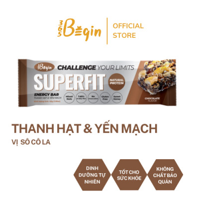 SUPERFIT - THANH NĂNG LƯỢNG YẾN MẠCH - VỊ SÔ CÔ LA - HỘP (6 THANH)