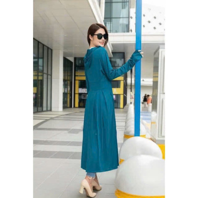 Áo Chống Nắng Nữ 2 Lớp Dệt UPF50+ | Vải Thun Lạnh | Làm Mát | Thời Trang | Đa Dụng MÀU XANH THAN Size XL 51-65kg