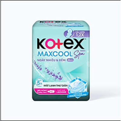 28cm- 1 Gói Kotex MaxCool Ngày Nhiều Và Đêm 28cm - Mỗi Gói 6 Miếng -Hsd Mới