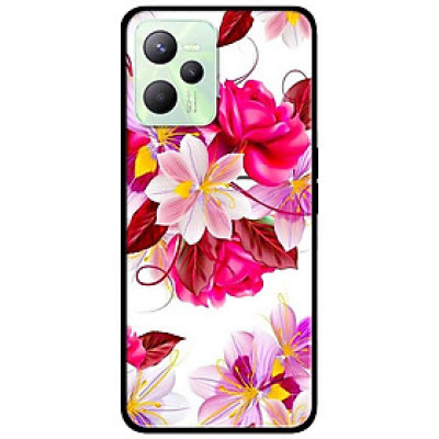Ốp lưng dành cho Realme C35 mẫu Hoa Hồng Nền Trắng
