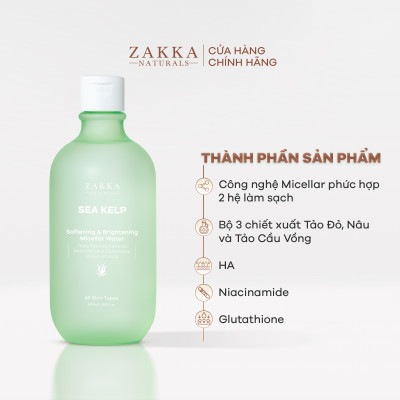 Nước Tẩy Trang Tảo Biển Sạch Mềm Mịn và Hỗ Trợ Sáng Da 500ml