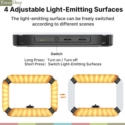 Ulanzi U200 - Đèn Led Ring Light Sạc Tích Hợp Dành Cho Điện Thoại, Máy Ảnh, GoPro, Công Suất 20W - Hàng chính hãng