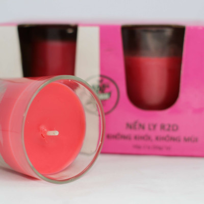 Nến Không Khói Đỏ, Nến Thắp Sáng, Đèn Cầy Ly, Chính Hãng Đến Từ Shop R2D, Làm Từ Thành Phần Tự Nhiên, Lành Tính.