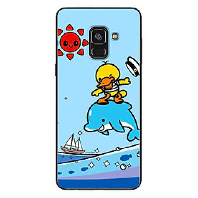 Ốp Lưng Dành Cho Điện Thoại Galaxy A8 2018 - Vịt Vàng Cá Heo