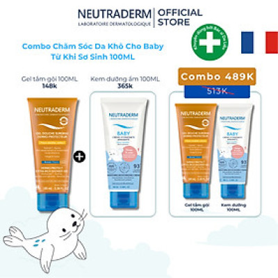 Combo chăm sóc da khô dành cho baby từ sơ sinh Neutraderm
