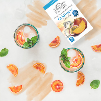 TRÀ PHA LẠNH AHMAD ANH QUỐC - ĐÀO (40g) - Peach & Passion Fruit Cold Brew - Đặc biệt phù hợp trong những ngày hè nóng nực