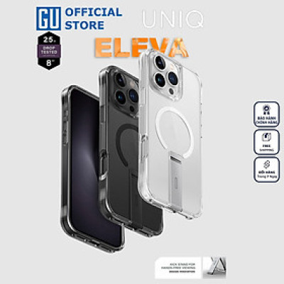 Ốp Lưng UNIQ ELEVA Cho iPhone 16 Pro Max Có Chân Đế Bằng Nhôm Cho Góc Nhìn Hoàn Hảo Tương Thích Sạc Không Dây MagClick Hàng Chính Hãng