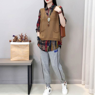 Áo Gile Nữ Trơn Cổ Tim Chất Len Mỏng Đơn Giản Haint Boutique Gl07