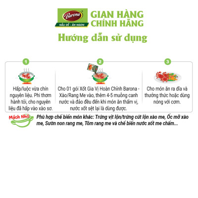 Gia Vị Xào/ Rang Me Barona 80g ướp ngon chuẩn vị không cần nêm nếm