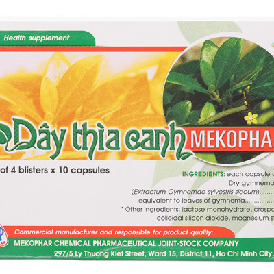 Viên Dây Thìa Canh Mekophar Giảm và ổn định ĐƯỜNG HUYẾT - Hộp 40 viên - MKPDAYTHIACANH