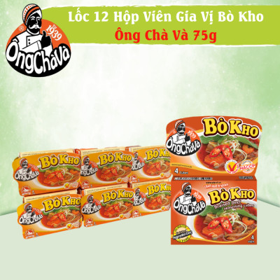 Lốc 12 Hộp Viên Gia Vị Bò Kho Ông Chà Và 75gram (Braised Beef Broth Cubes)