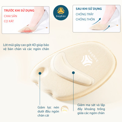 Miếng lót mũi giày đa năng 4D, chống đau ngón chân - buybox - BBPK14