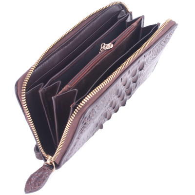 Ví nữ da cá sấu nhiều loại màu nâu đất HJ93207-16-40-70-84 