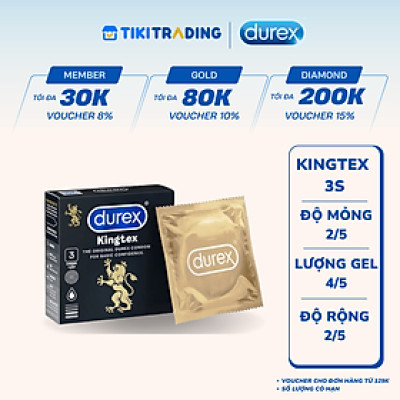 Bao cao su Durex Kingtex 3 bao