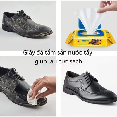 Giấy vệ sinh  giày bịch 30 tờ , vệ sinh các giày thể thao , các loại da , siêu sạch ,giúp sáng bóng , sạch sẽ , tiện lợi nhỏ gọn dễ dàng mang theo mọi nơi 