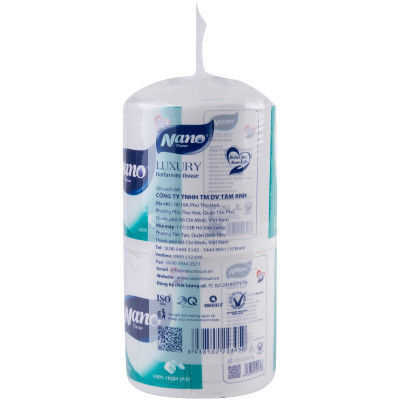 [MUA 1 TẶNG 10 KHĂN] Giấy vệ sinh Luxury Nano 6 cuộn có lõi, lốc 6 cuộn giấy 3 lớp dày dặn, an toàn tiết kiệm- Nano Tissue
