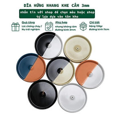 Đĩa Hứng Nhang Thủ Công 3 Lành Bằng Gốm Tối Giản Màu Đối Xứng Phong Cách Thiền Nhật Đựng Tàn Nhang Giữ Sạch Bàn