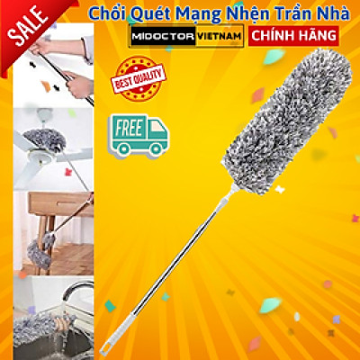 Chổi Quét Trần Nhà, Chổi Phất Trần Có Cán Điều Chỉnh Độ Dài Tới 2,8m Quét Mạng Nhện, Lau Chùi Bụi Bẩn Trên Cao miDoctor