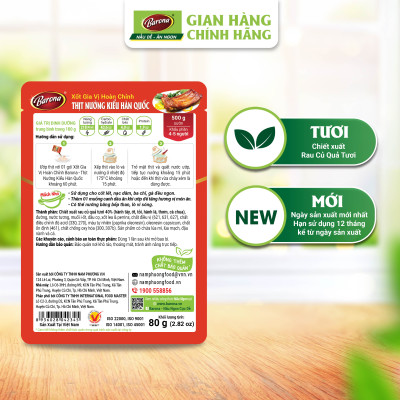 Xốt Gia Vị Hoàn Chỉnh BARONA - Thịt Nướng Kiểu Hàn Quốc 80g