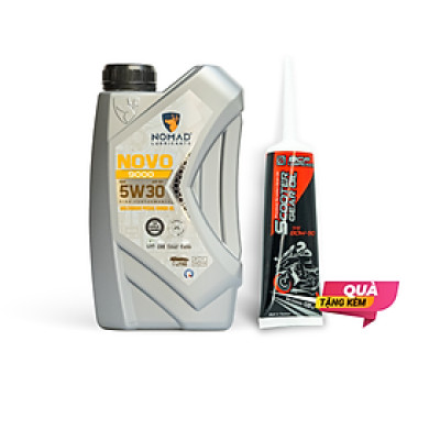 Nhớt Xe Tay Ga Tổng Hợp Toàn Phần Cao Cấp NOMAD 5W30 SP Chai 1L TẶNG Nhớt Hộp Số Xe Ga BCP 120ML, Hàng Nhập Khẩu Chính Hãng