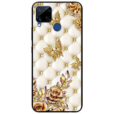 Ốp lưng dành cho Realme C15 mẫu Bướm Vàng Giả Da