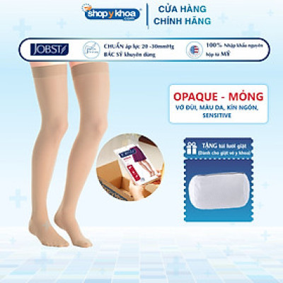 [Da nhạy cảm] Vớ y khoa đùi silicone JOBST Opaque Sensitive - Mỏng,màu da,kín ngón, 20-30mmHg,giãn tĩnh mạch