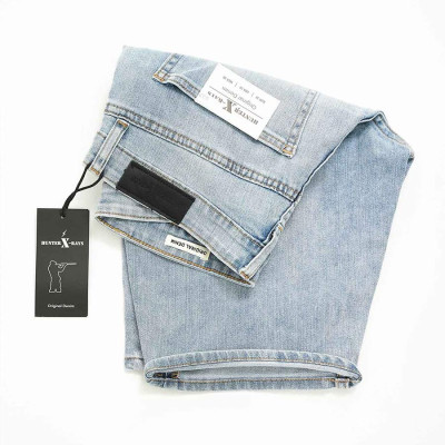 Quần Short Jeans Nam Cao Cấp HUNTER X-RAYS Form Slimfit  Màu Xanh Wash Bạc S37