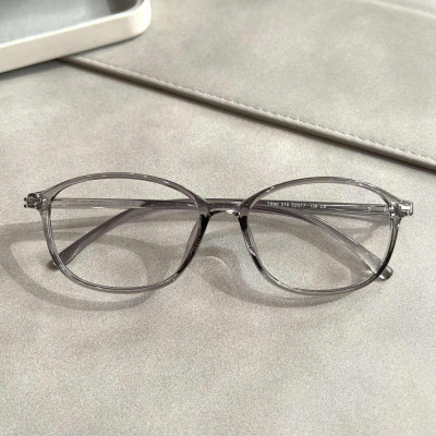 Kính gọng nhựa dẻo siêu bền Hàn Quốc dáng mắt bầu màu xám trong cao cấp