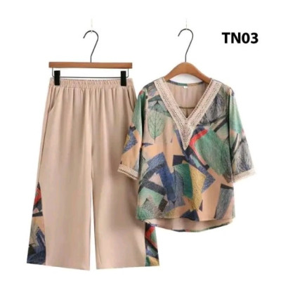 Đồ bộ trung niên cho bà cho mẹ, chất liệu Lụa Hàn mát, thấm hút mồ hôi, đồ bộ nữ kiểu set đi chơi , bộ đồ trung niên, Nesa Shop