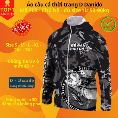 Áo câu cá thời trang chống nắng F11 Tiger đủ size từ 50-85kg - Áo đi câu chất liệu chống tia UV cao cấp D Danido