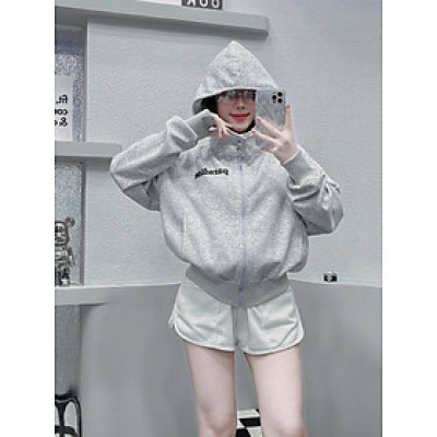 Áo khoác Nỉ Hàn in nổi , nón kiểu mới xinh