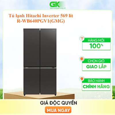 Tủ lạnh Hitachi Inverter 569 lít R-WB640PGV1 GMG - Hàng chính hãng( Chỉ giao HCM)