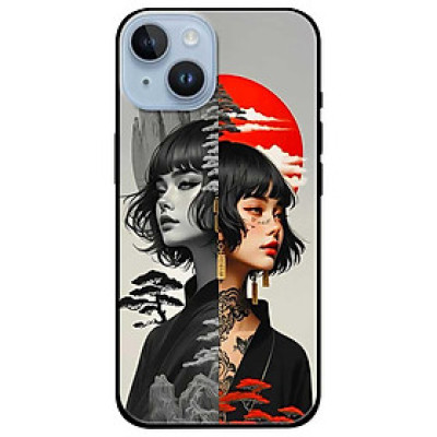 Ốp lưng dành cho Iphone 15 - 15 Plus - 15 Pro - 15 Pro Max - Cô Gái Xám Đỏ - Hàng Chính Hãng